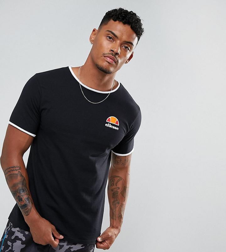 Ellesse Muscle Fit T-shirt With Small Logo In Black - Black