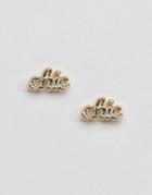 Pieces Chic Stud Earrings - Gold
