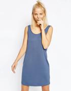 Asos Tank Dress With Scoop Back - Blue