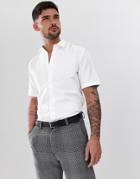Only & Sons Short Sleeve Oxford Shirt In White
