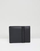 New Look Perforated Wallet With Elasticated Strap In Black - Black