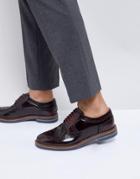 Base London Turner Leather Brogue Shoes In Red - Red