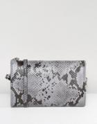 Armani Jeans Faux Snake Minimal Cross Body Bag - Gray