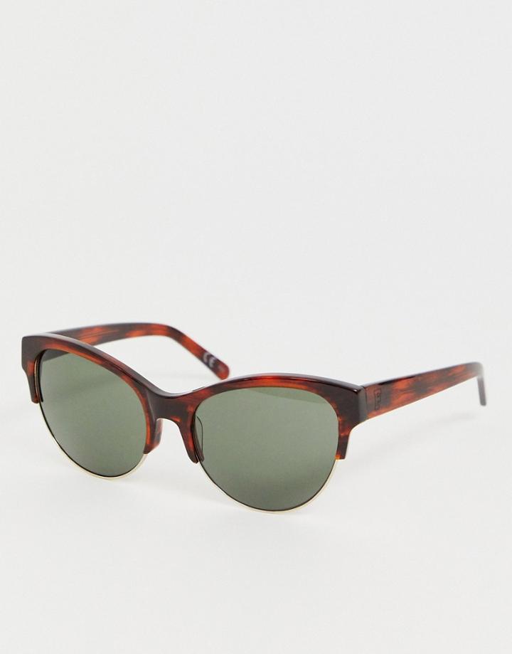 French Connection Cat Eye Sunglasses In Tortoiseshell-brown