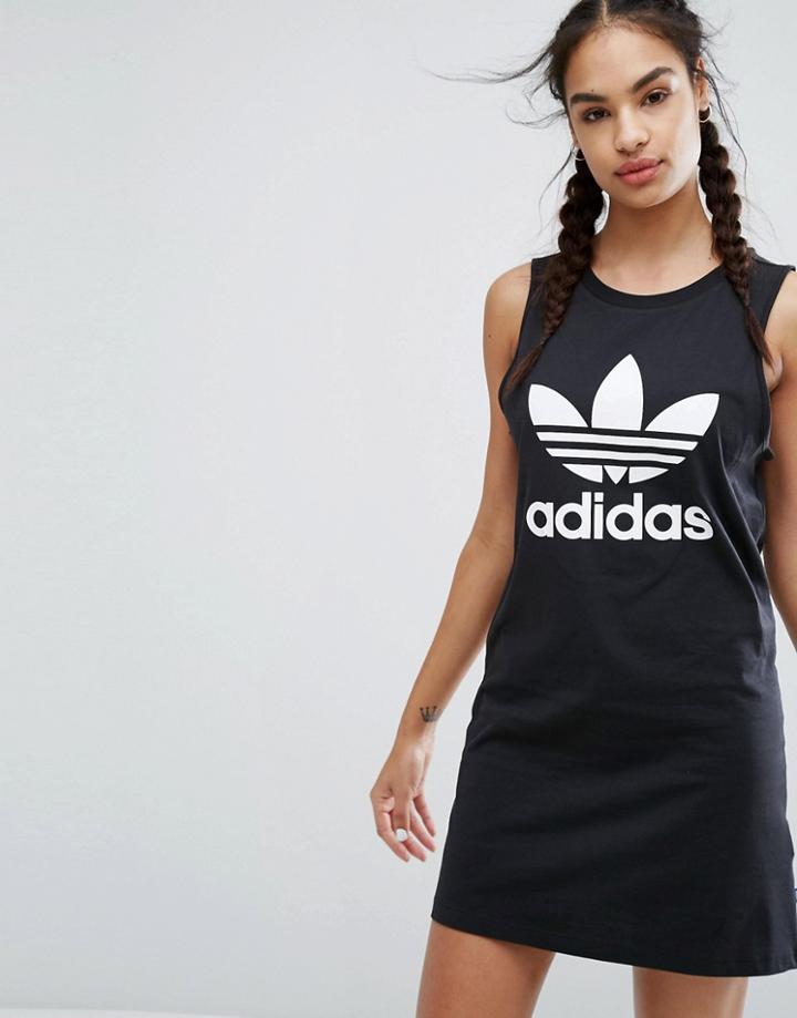 Adidas Originals Black Trefoil Tank Dress - Black