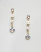 Johnny Loves Rosie Pearl And Stone Drop Earrings - Cream