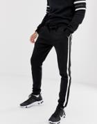 Good For Nothing Skinny Sweatpants In Black With Logo Side Stripe