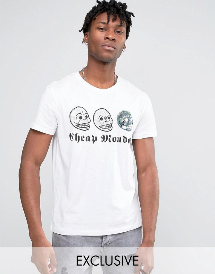 Cheap Monday Triple Skull T-shirt - White