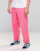 Asos Wide Leg Chinos In Bright Pink - Pink