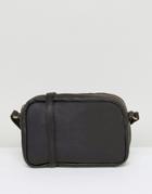 Asos Leather Minimal Cross Body Bag With Metal Zip - Black
