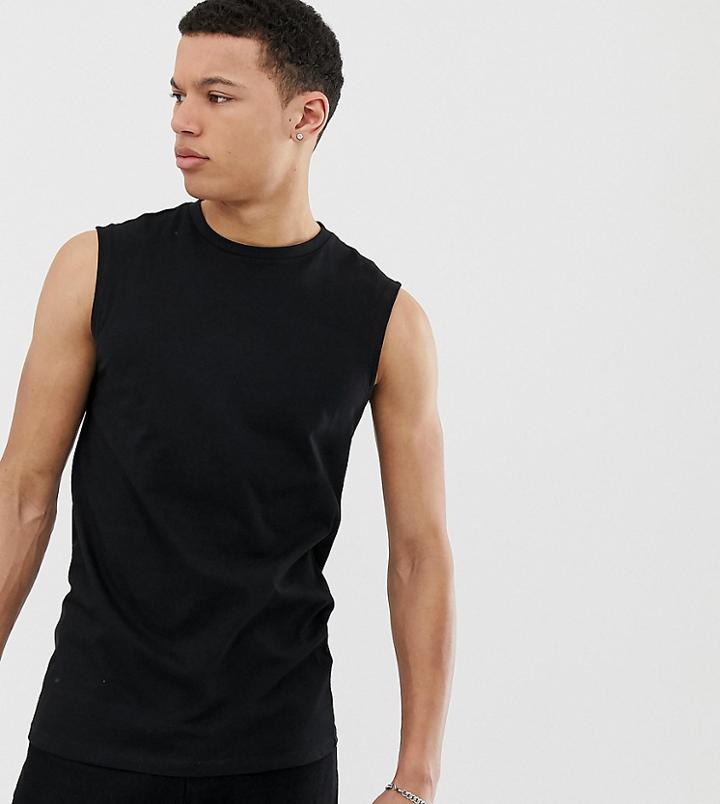 Asos Design Tall Organic Tank Tank In Black - Black