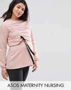 Asos Maternity Nursing Lounge Drawcord Sweat - Pink