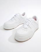 Pull & Bear Sneaker With Gum Sole In White - White