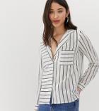 Noisy May Tall Stripe Shirt - Cream