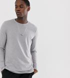 Asos Design Tall Long Sleeve T-shirt With Crew Neck In Gray - Gray