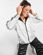 Love Moschino Metallic Hooded Jacket Set In Silver