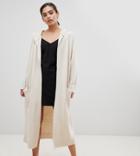 Micha Lounge Luxe Oversized Longline Cardigan With Hood - Cream