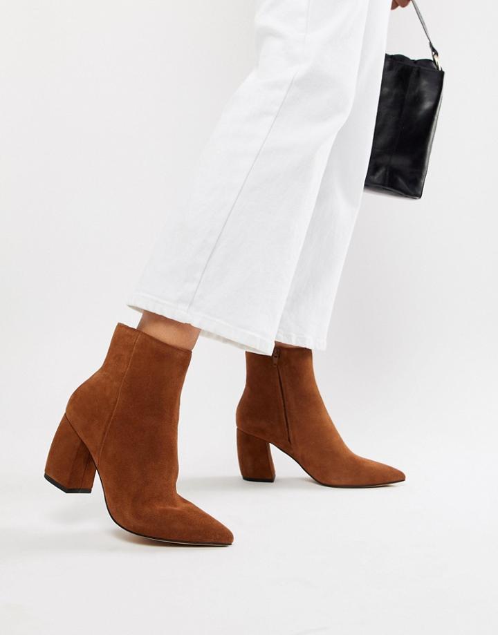 Asos Design Radius Suede Ankle Boots - Red