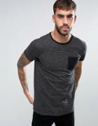 Lindbergh Stripe Pocket T-shirt In Black - Black