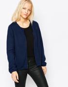 Vila Collarless Bomber Jacket - Navy