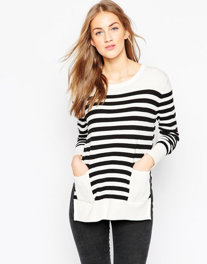Asos Mono Stripe Sweater - Mono