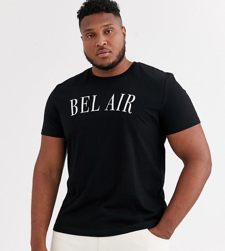 Asos Design Plus T-shirt With City Text Print-black