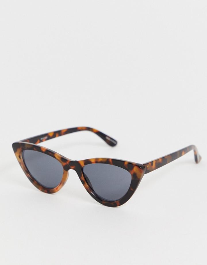 Pieces Tortoise Shell Cateye Sunglasses - Brown