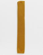 Twisted Tailor Knitted Tie In Mustard-brown