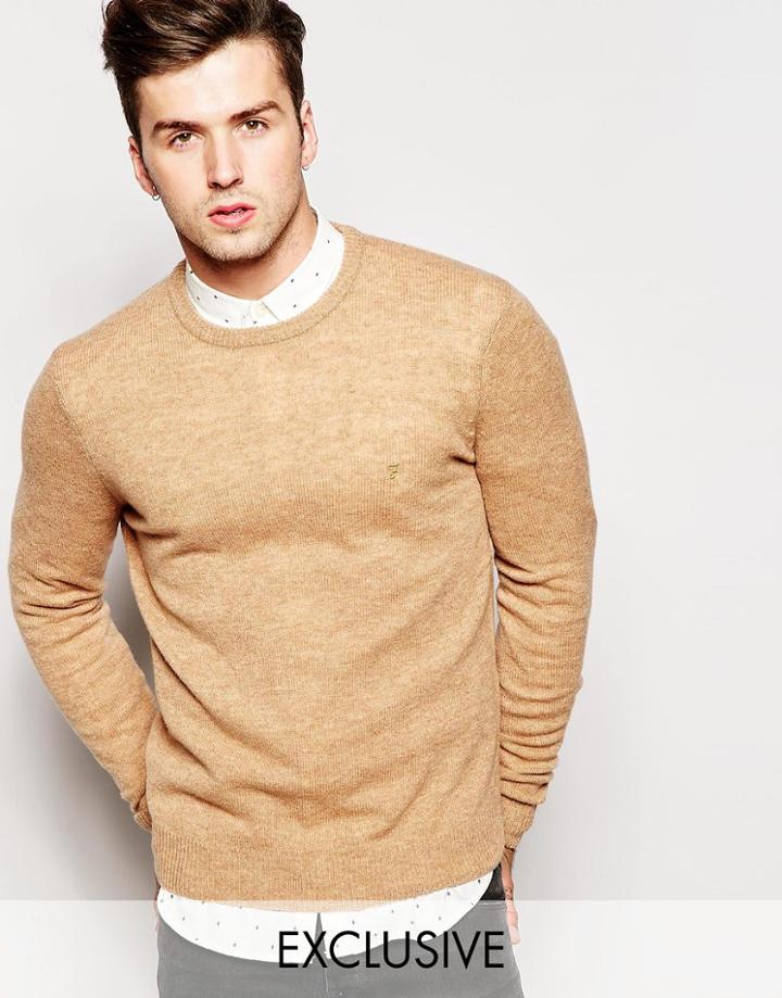 Farah Sweater In Lambswool Exclusive - Camel