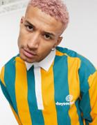 Asos Daysocial Rugby Overhead Shirt In Collegiate Stripes-neutral