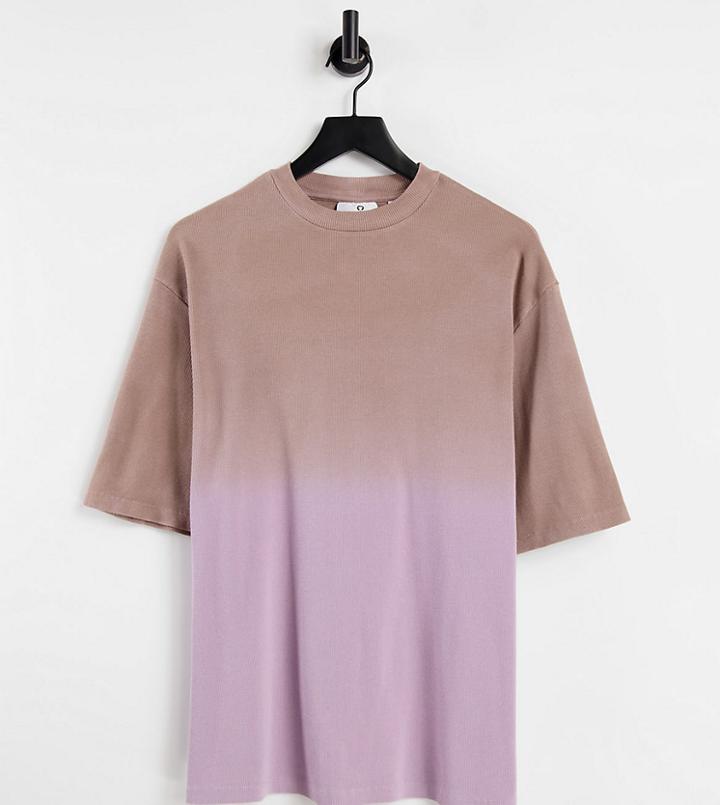 Collusion Unisex Oversized Ribbed T-shirt In Pink Ombre