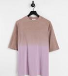 Collusion Unisex Oversized Ribbed T-shirt In Pink Ombre