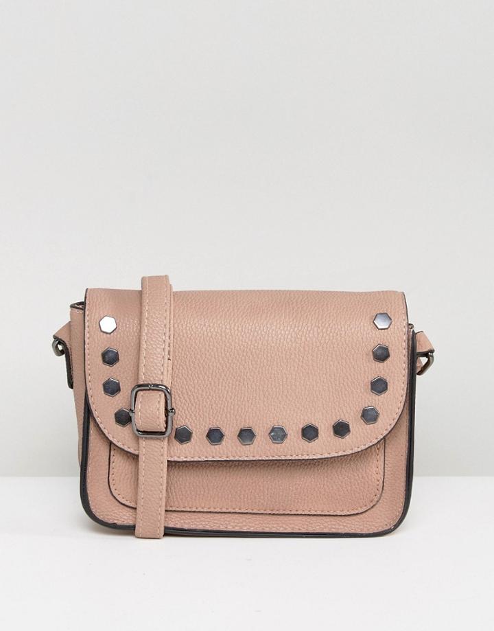New Look Studded Crossbody Bag - Beige