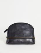 Superdry Leather Make-up Bag In Black