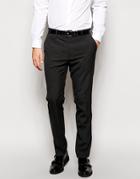 Asos Slim Fit Smart Pants In Charcoal - Charcoal