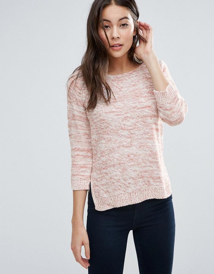 Brave Soul Mixed Yarn Sweater - Pink