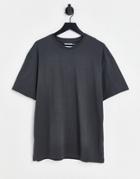 Topman Organic Oversized Fit T-shirt In Charcoal-gray