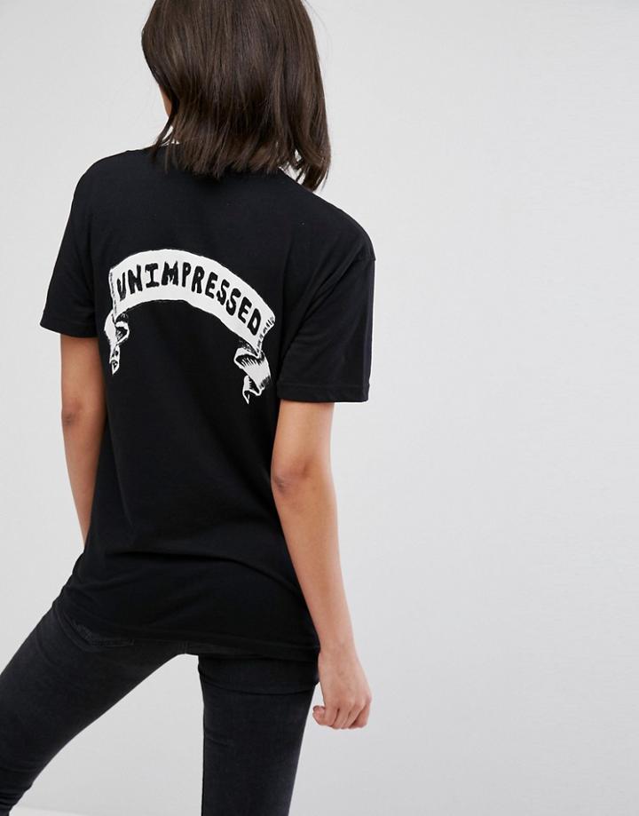 Hips & Hair Totally Unimpressed T-shirt - Black