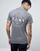Friend Or Faux Nostalgia Back Print T-shirt - Gray