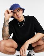 Asos Design Oversized T-shirt In Terrycloth In Black - Part Of A Set