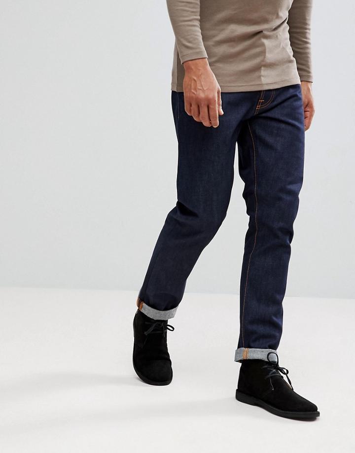 Nudie Jeans Co Fearless Freddie Taper Fit Jeans In Blue - Navy
