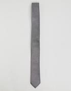 Asos Slim Tie In Silver Metallic - Silver