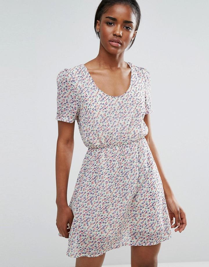 Pussycat London Floral Skater Dress - Cream