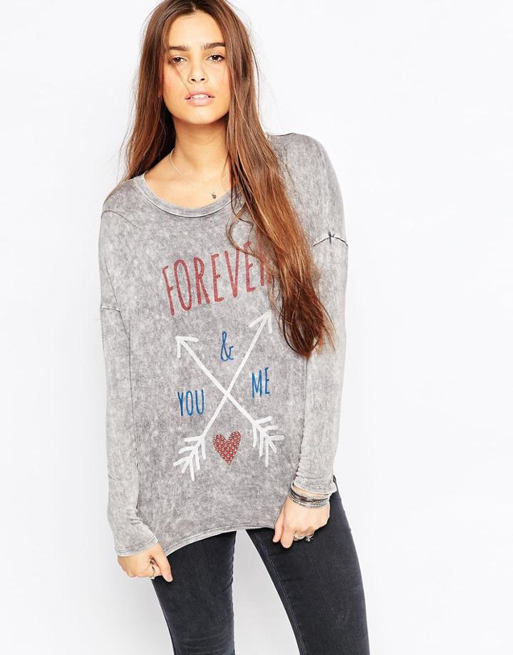 Vintage Havana Forever Long Sleeve T-shirt - Light Gray
