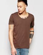 Weekday Daniel Scoop Neck T-shirt In Mole Gray - Gray