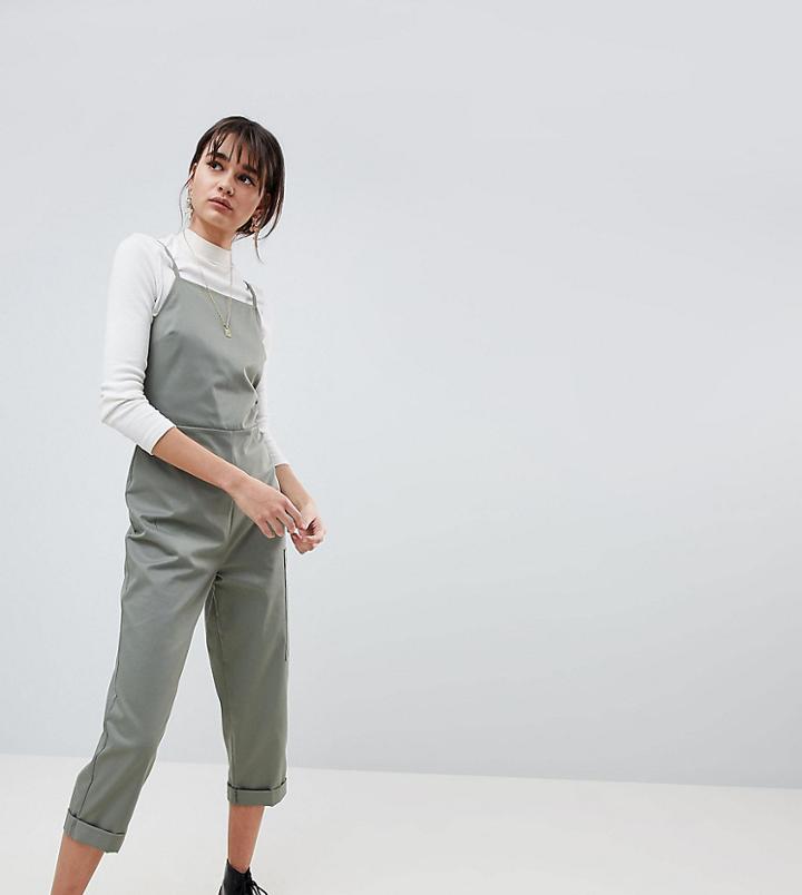 Reclaimed Vintage Inspired Utility Jumpsuit With Square Neck And Open Back - Green
