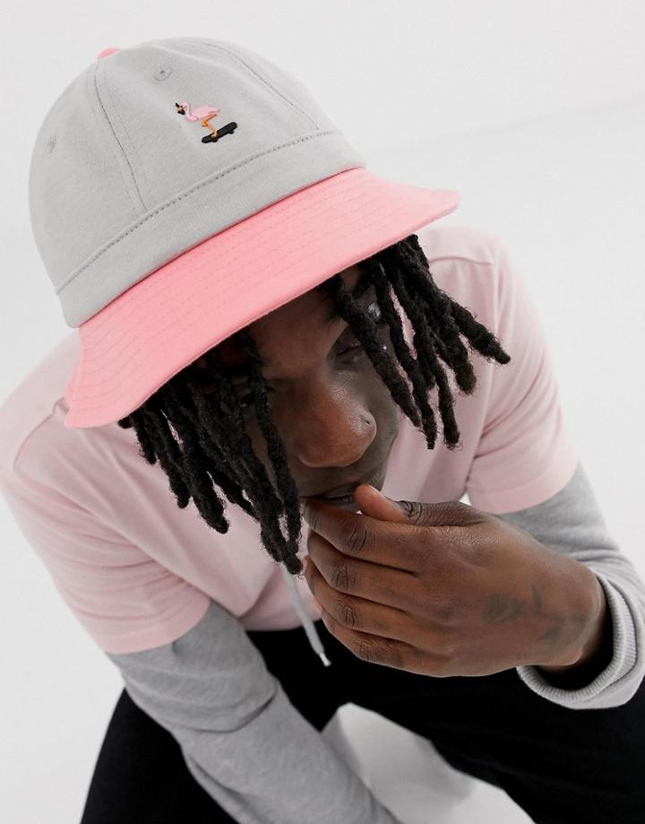Ripndip Beaches Bucket Hat In Pink And Gray - White