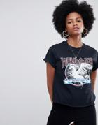 Miss Selfridge Slogan T-shirt With Horse Motif In Black - Black