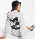 The North Face Graphic Hoodie In Gray Exclusive To Asos-grey