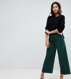 Asos Tall Mix & Match Culotte With Clean Turn Up - Green